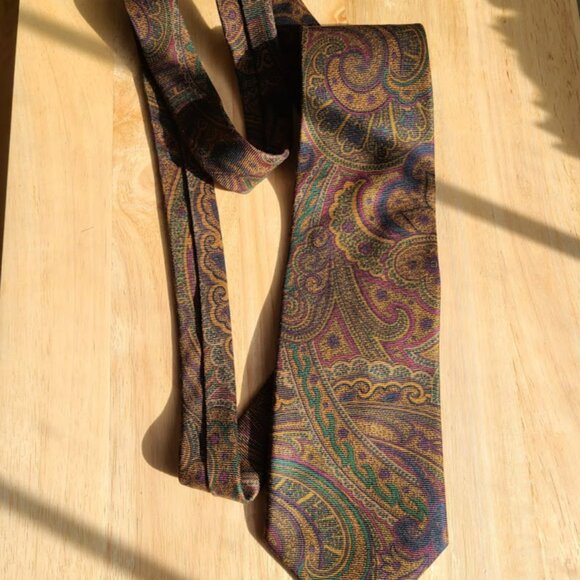 Vtg Brooks Brothers Paisley Silk Tie Preppy USA Made Italian Fabric Hand made - Picture 7 of 8